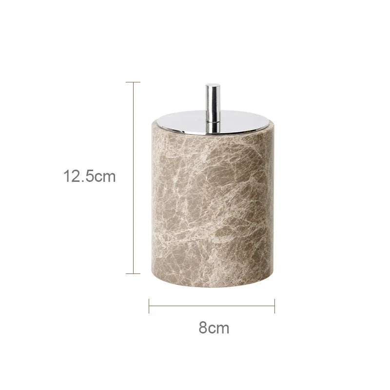 Afralia™ Marble Bathroom Accessories Set Soap Dish Soap Holder Vanity Tray