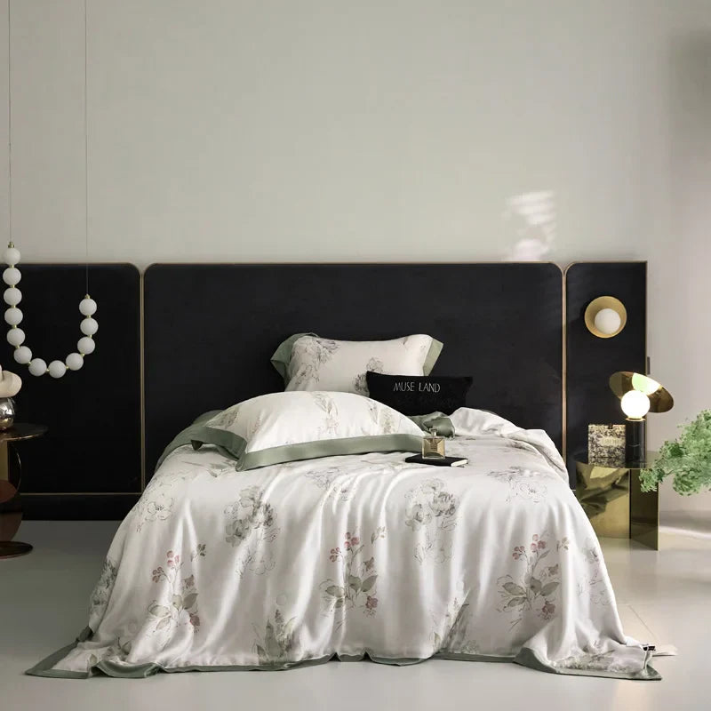 Afralia™ Floral Print Summer Quilt Bedding Set with Sheet & Pillowcases