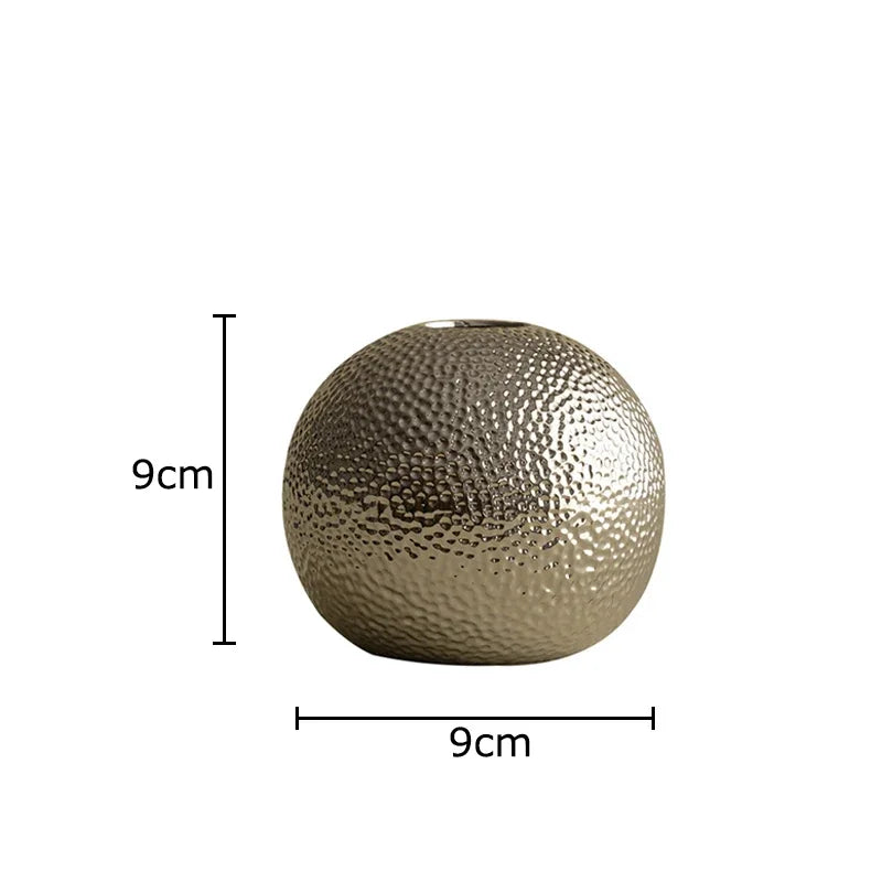 Afralia™ Ceramic Hammer Pattern Vase for Desk Decor and Flower Arrangement