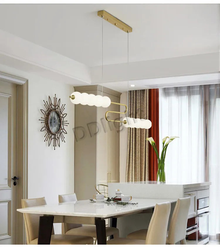 Afralia™ Modern Copper LED Chandelier for Living Room, Bedroom, Dining, Kitchen Decor