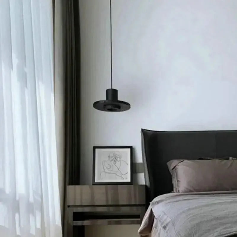 Afralia™ Modern Minimalist Black Hole Stone Bedroom Pendant Chandelier