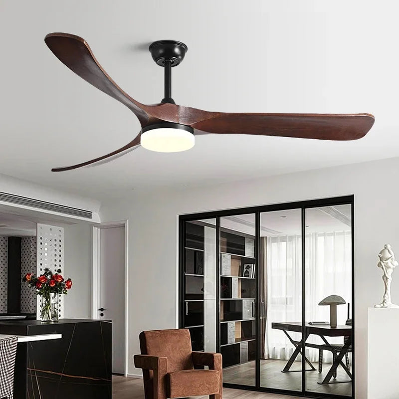 Afralia™ 70" Wooden Ceiling Fan with Reversible Motor for Year-Round Comfort