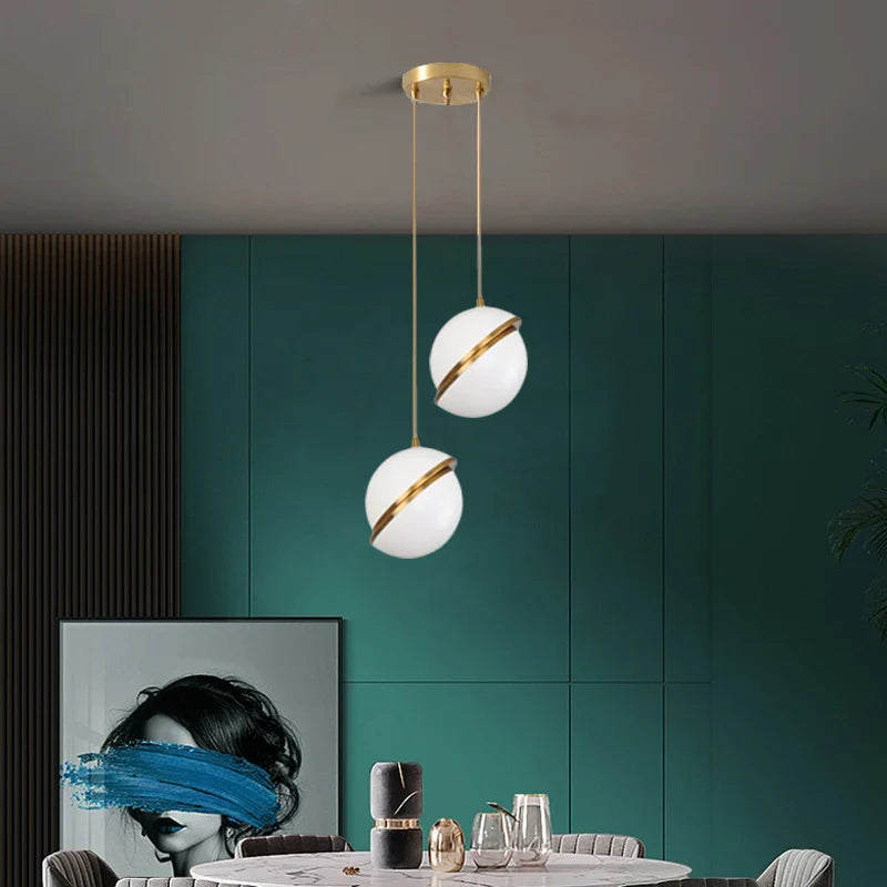 Afralia™ White Ball Bubble Nordic Pendant Lamp for Kitchen and Living Room