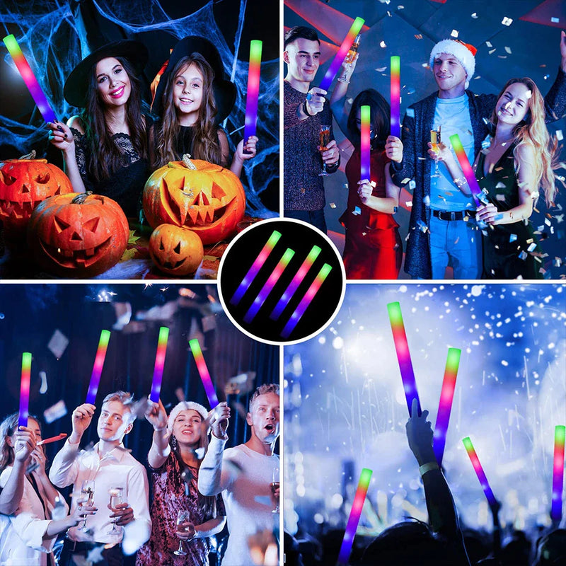 Afralia™ LED Foam Stick Baton Party Holiday Xmas Wedding DJ Concert Event Light