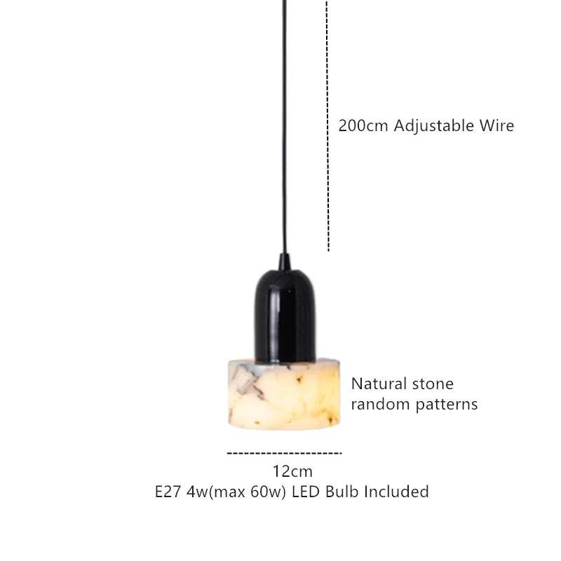 Afralia™ Natural Stone LED Pendant Lamp for Home Decor Living Dining Room