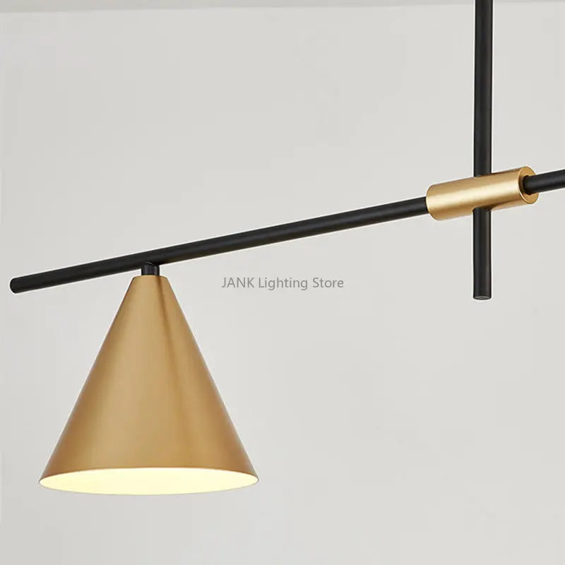 Afralia™ Nordic Black Gold Chandelier LED Pendant Lamp for Living Room Kitchen Restaurant