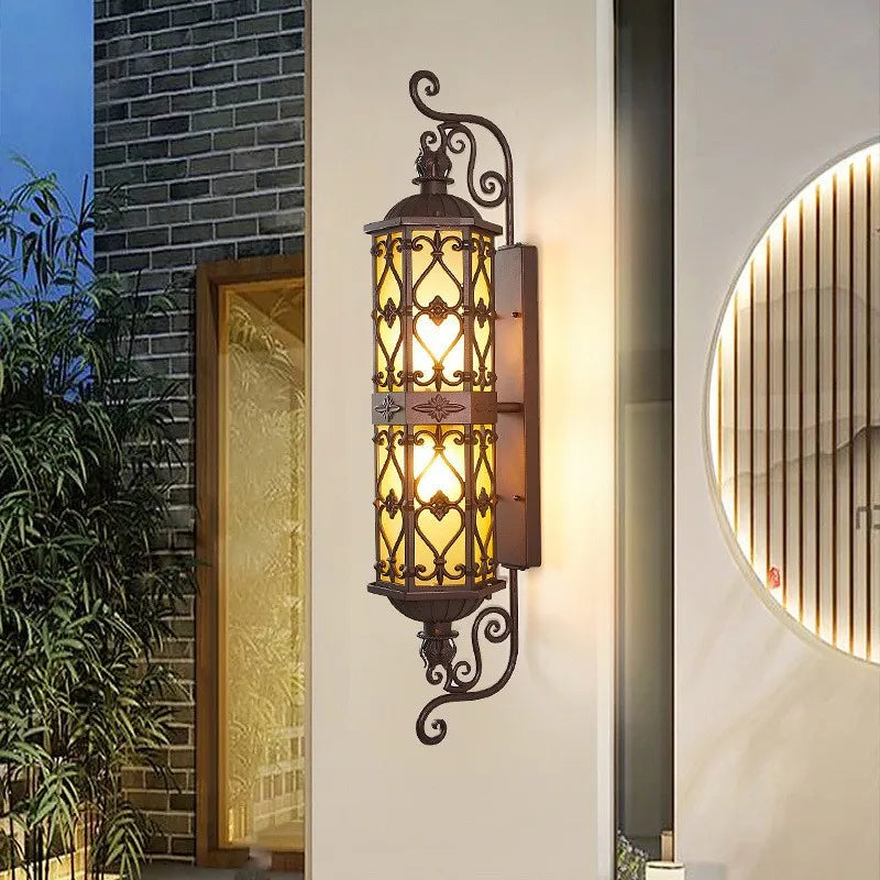 Afralia™ Outdoor  Vintage LED Wall Lamp for House Villa Gate Europe Retro Style