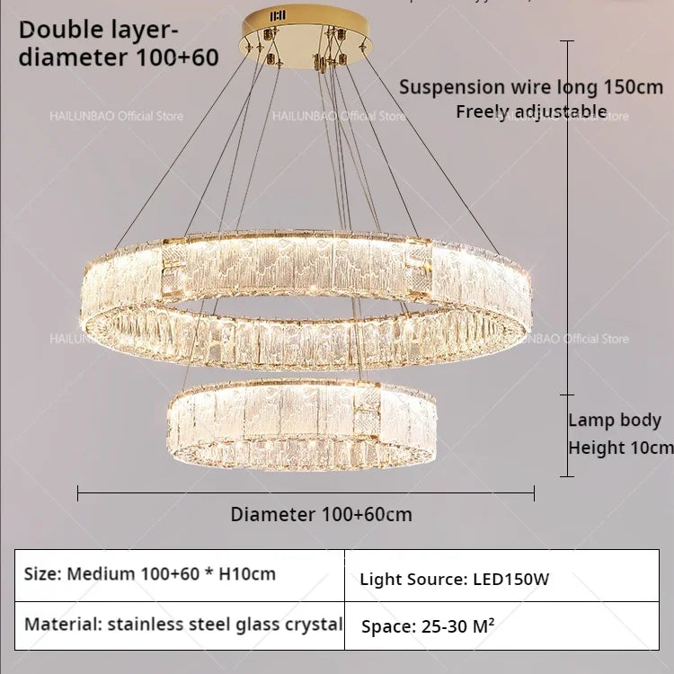 Afralia™ Crystal Living Room Chandelier Modern Simple Atmosphere Zhongshan Lamps