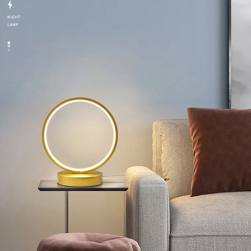 Afralia™ Modern LED Table Lamp: Sleek Circular Design for Bedroom and Study Room