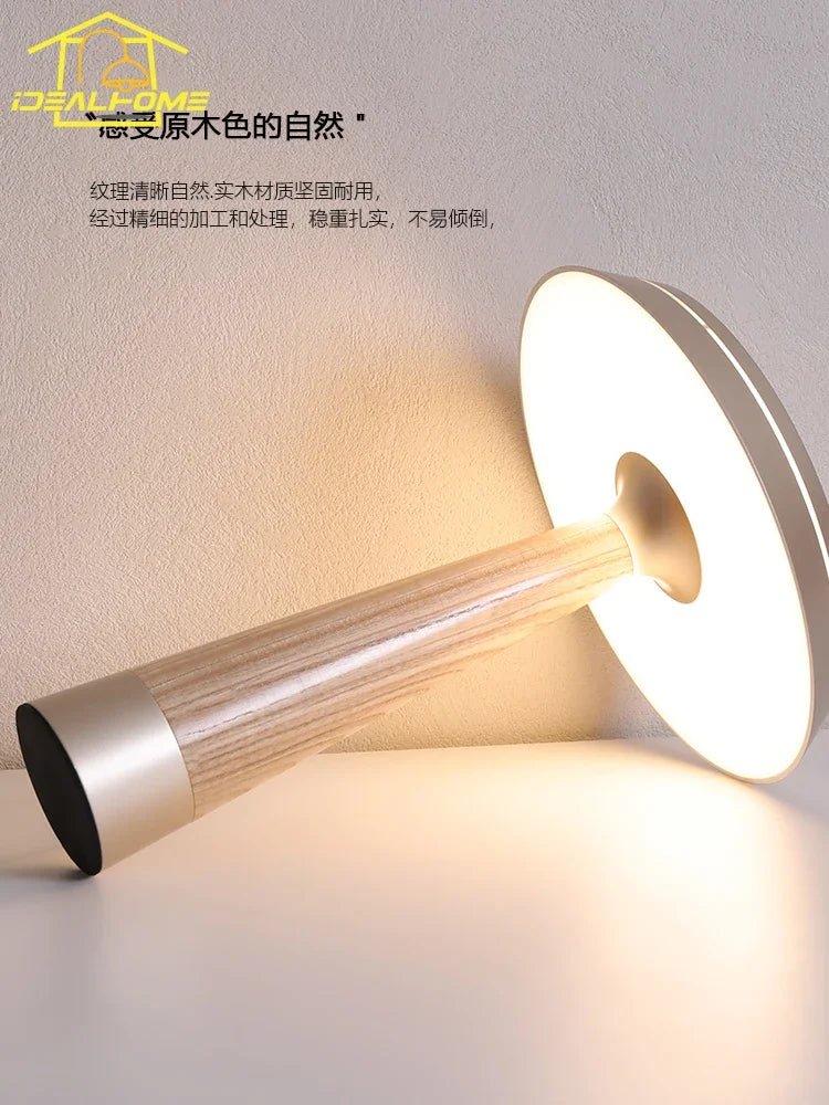 Afralia™ Ceil Solid Wood Table Lamp with Touch Switch - Modern LED Lighting