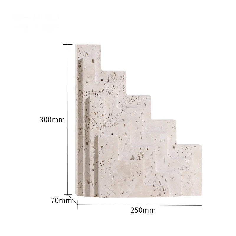 Afralia™ Archway Shape Travertine Sculpture Figurine Statue for Home Decor