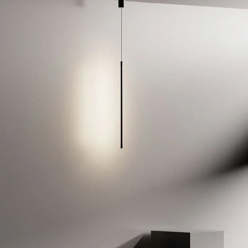 Afralia™ Modern Black LED Pendant Light Fixture for Bedroom, Living Room, Bar, and Coffee Decor