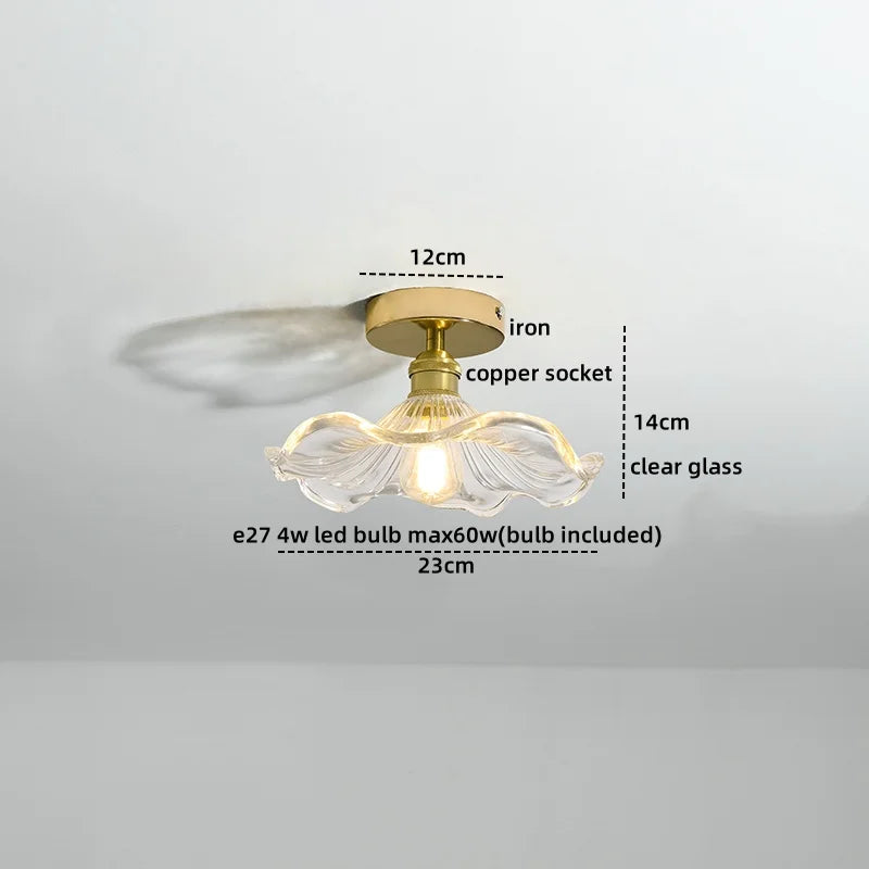 Afralia™ Modern Glass Copper LED Ceiling Light Chandelier for Home, Living Room, Kitchen