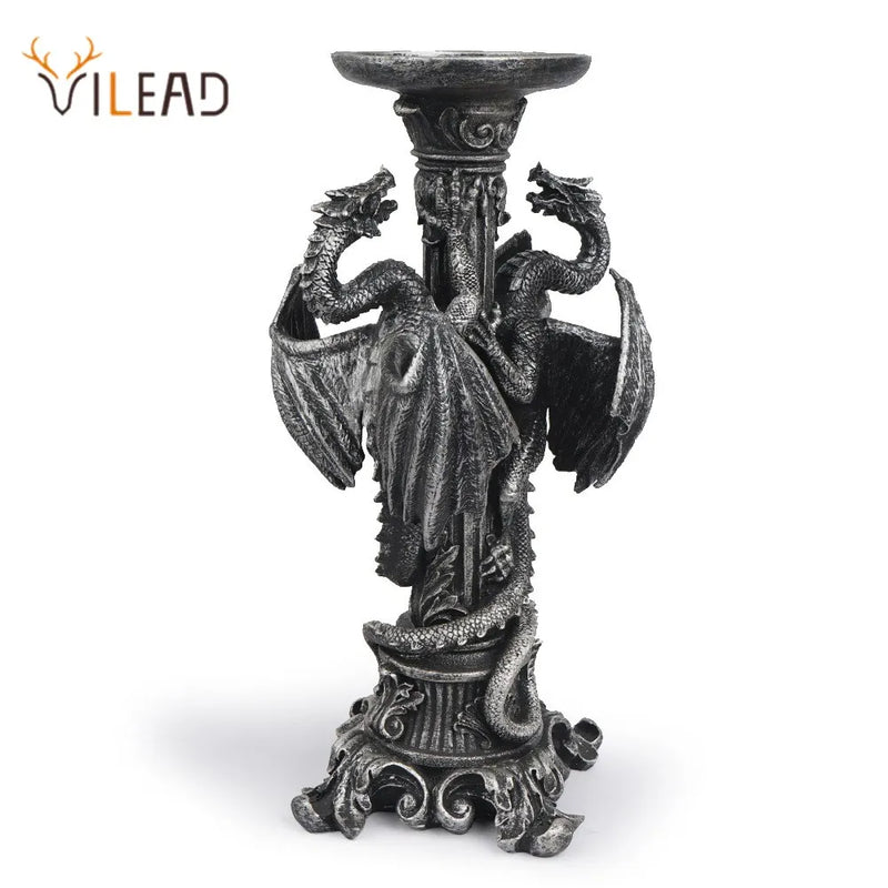 Afralia™ Dragon Candlestick Sculptures: Vintage Table Decor for Home & Office.