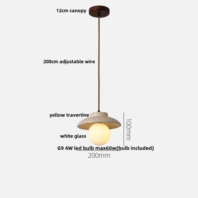 Afralia™ LED Pendant Light: Yellow Stone Wabi Sabi Nordic Modern Hanging Lamp