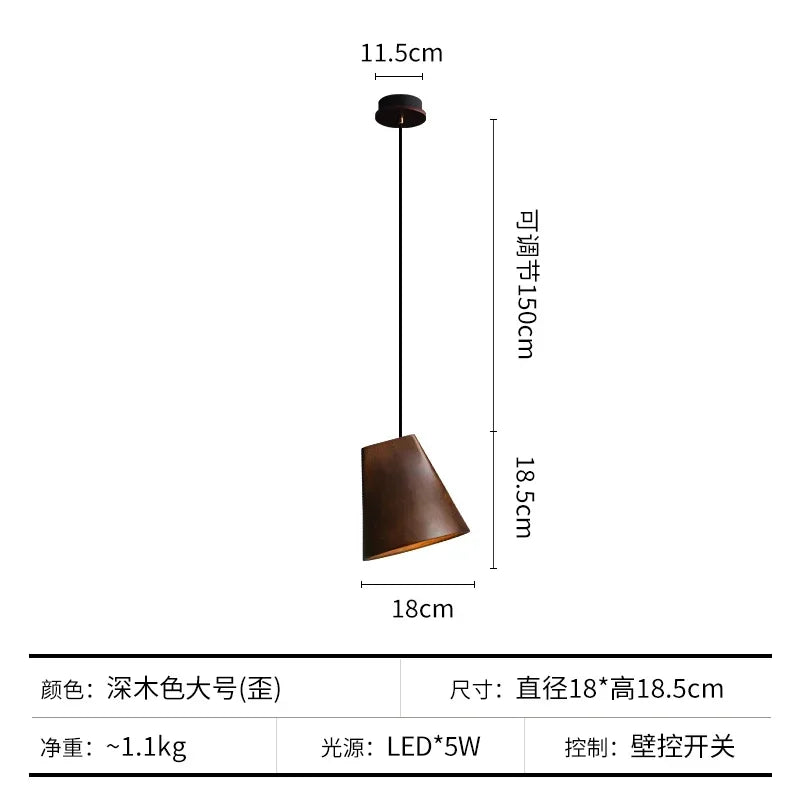 Afralia™ Nordic Wood Bedside Lamp LED Chandelier for Bedroom, Restaurant, and Bar Table