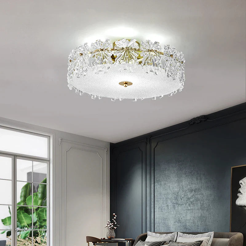 Afralia™ Crystal Glass Maple Leaf Ceiling Chandelier for Modern Luxury Minimalist Living Room