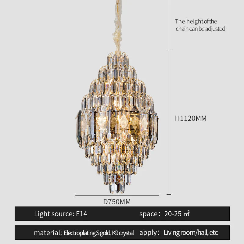 Afralia™ Crystal Pendant Lamp: Nordic Modern Luxury for Villa, Hotel, and Living Room