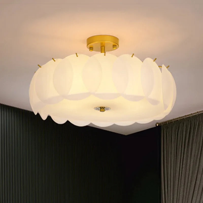 Afralia™ Stylish Glass Ceiling Chandelier for Modern Living Room and Bedroom Lighting