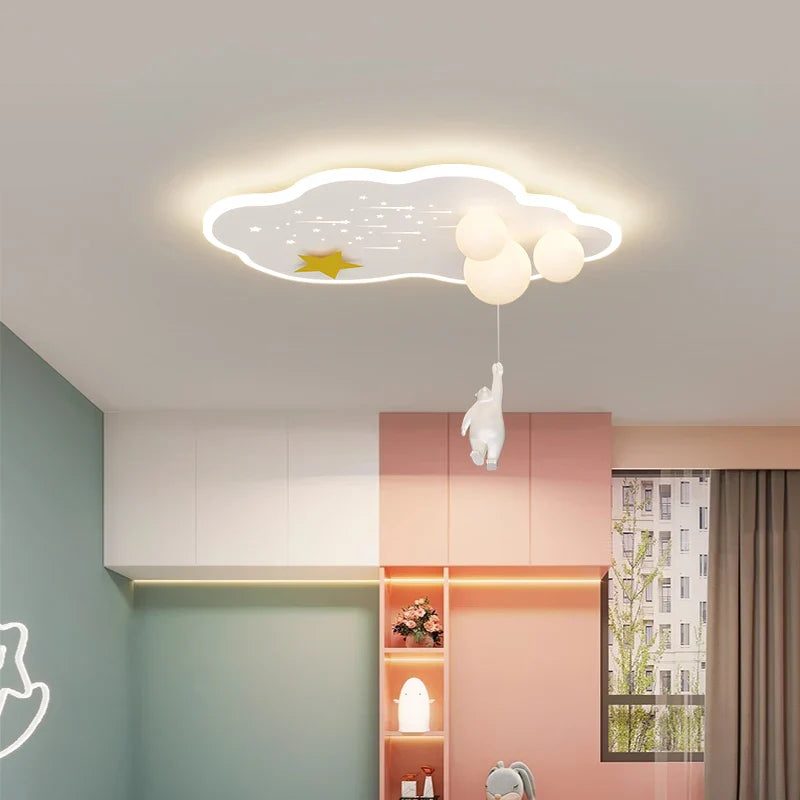 Afralia™ Cloud Airplane Chandelier Kids Bedroom Ceiling Light Fixtures