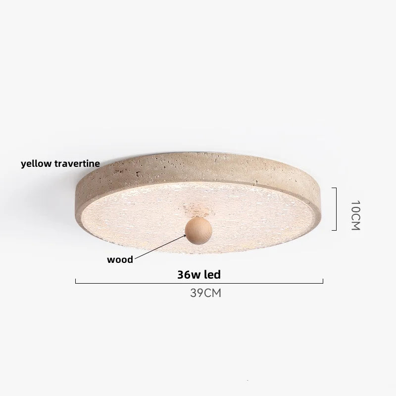 Afralia™ Travertine Round Iron LED Ceiling Light: Modern Nordic Flush Mount Fixture