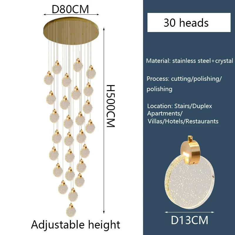 Afralia™ Modern Crystal Bubble Chandelier for Living Room Kitchen Décor