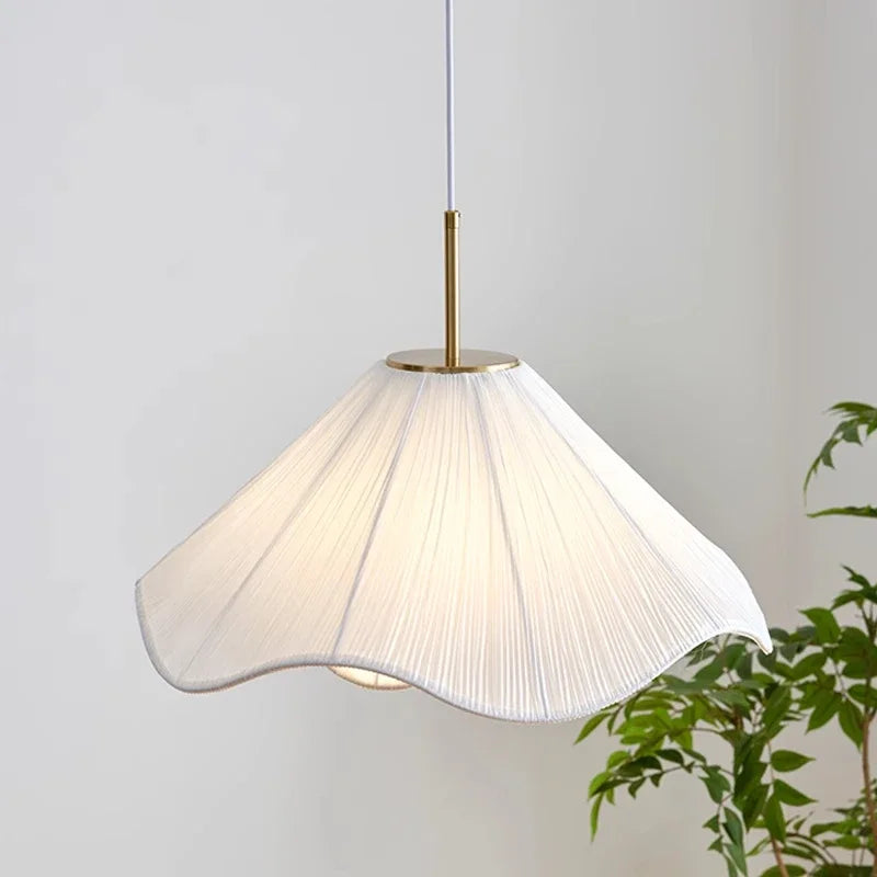 Afralia™ Nordic Fabric LED Chandelier Modern White E27 Pendant Lights Dining Room Art Decor