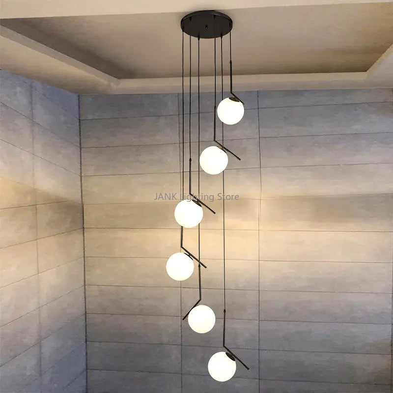 Afralia™ Minimalist Magic Bean LED Suspension Chandelier for Living Room and Staircase