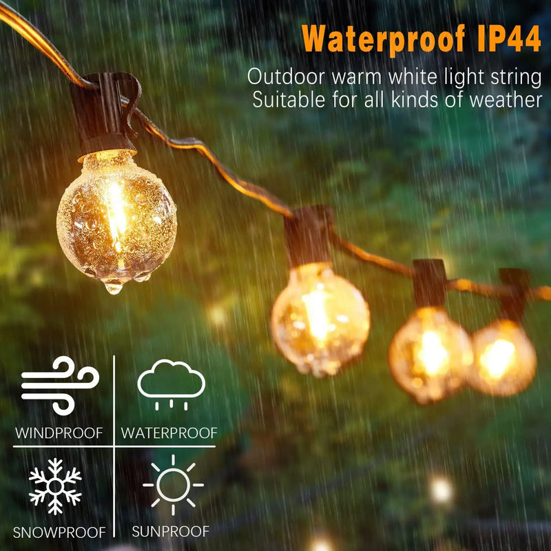 Afralia™ Outdoor G40 Globe LED String Lights IP44 Weatherproof Connectable