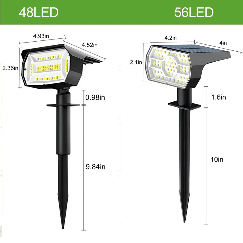 Afralia™ Solar Landscape Spotlights with 48/56 LEDs for Outdoor Security and Garden Lighting