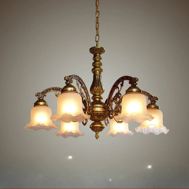 Afralia™ Glass Shade Ceiling Chandelier for Dining Room Kitchen Island Lights