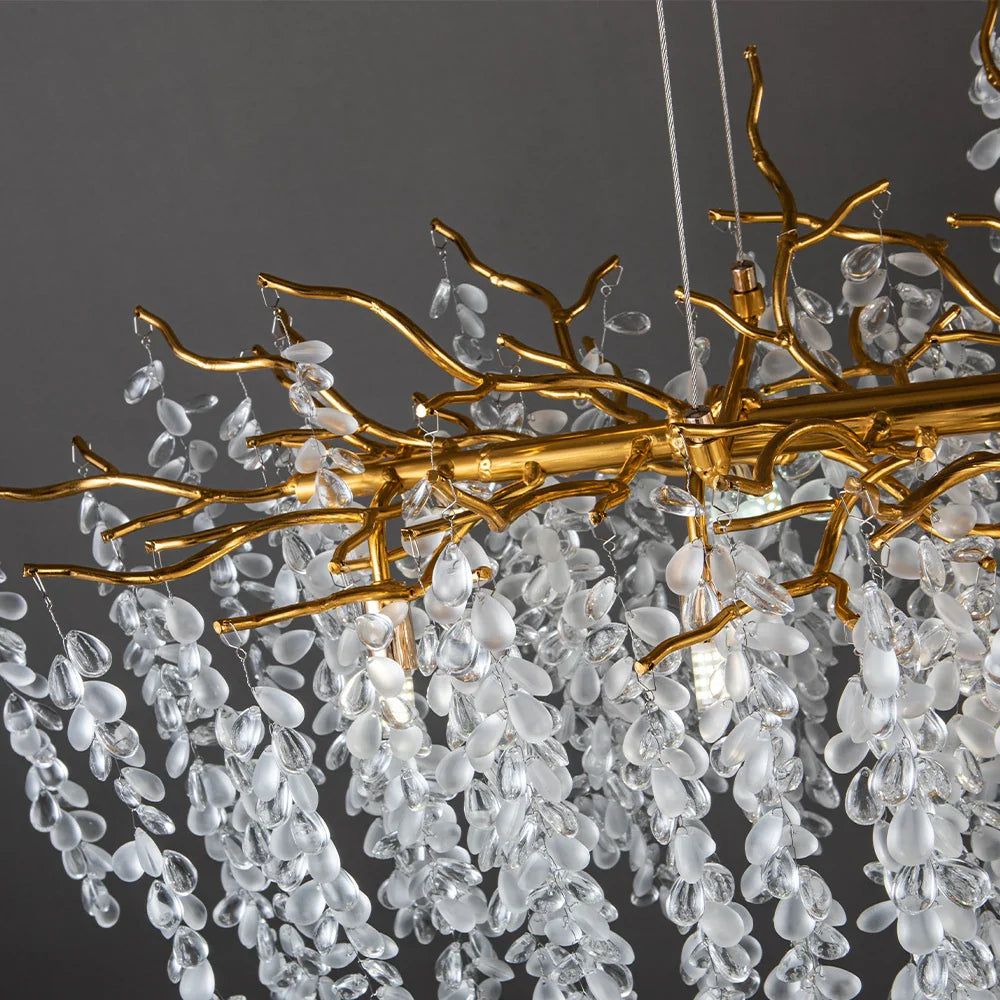 Afralia™ Gold Crystal Grapes Chandelier for Dining Living Room Bedroom