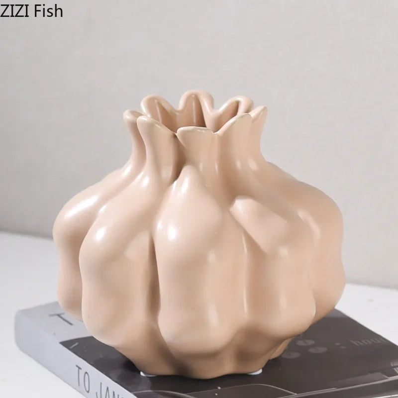Afralia™ Ceramic Floral Vase Set for Desk Decoration & Flower Arrangement