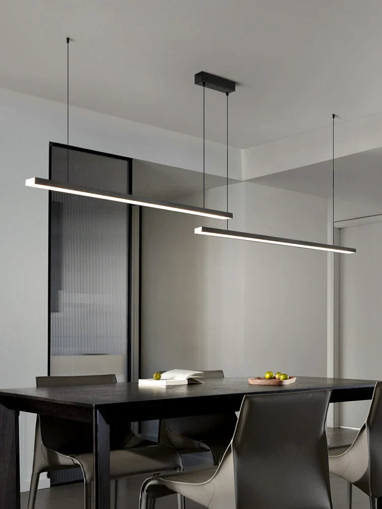 Afralia™ Modern Black LED Pendant Light for Restaurant, Office, Bar, and Kitchen Island