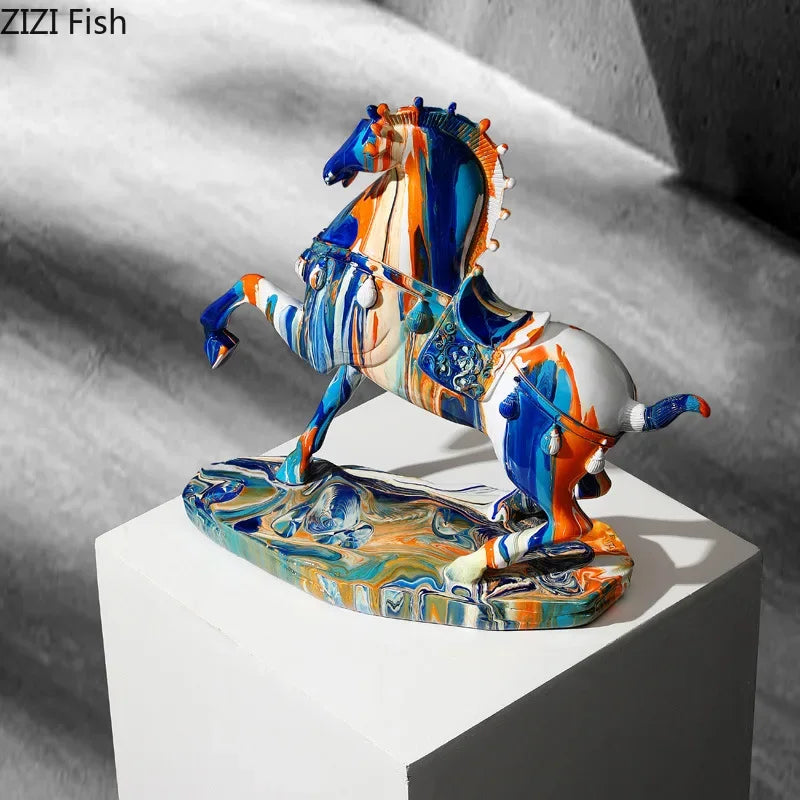 Afralia™ Animal Resin Statue Collection: Abstract Horse Cow French Bullfighting Dog Sculpture