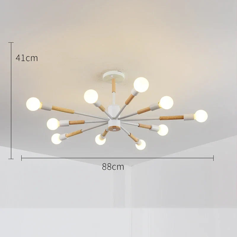 Afralia™ LED Ceiling Lights with Wooden Lampshades for Modern Livingroom and Bedroom