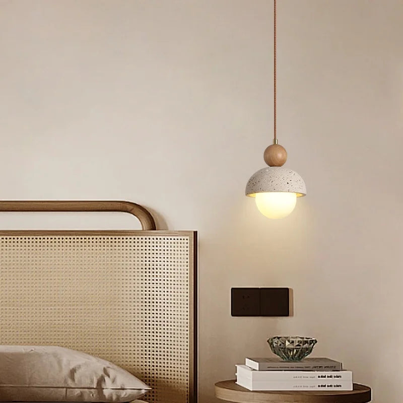 Afralia™ Yellow Travertine LED Pendant Light for Modern Home Decor