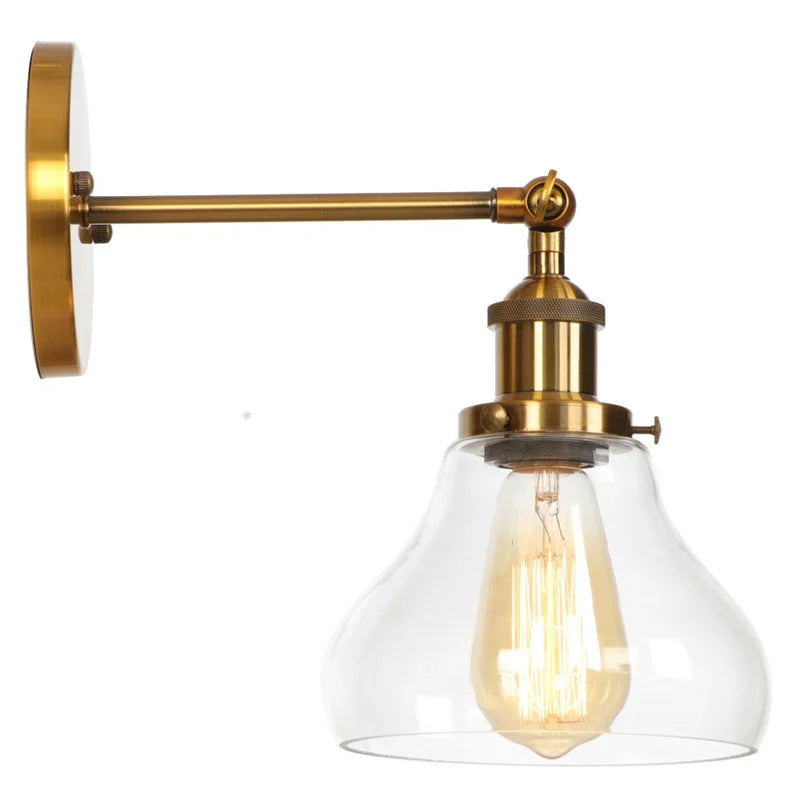 Afralia™ Gold LED Wall Sconce Retro Bedroom Lamp | Loft Iron Decor Aisle Restaurant Home