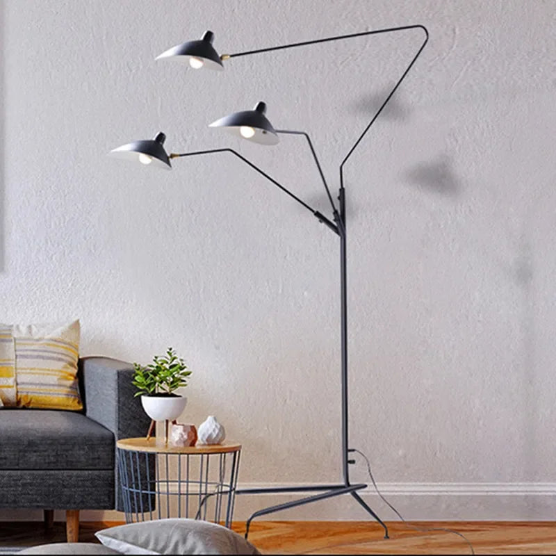 Afralia™ Black Aluminum Nordic LED Floor Lamp for Living Room, Bedroom - Standing Tall E27 Light