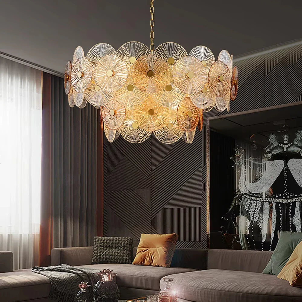Afralia™ Nordic Glass Chandelier Modern Luxury Stainless Pendant Lamp