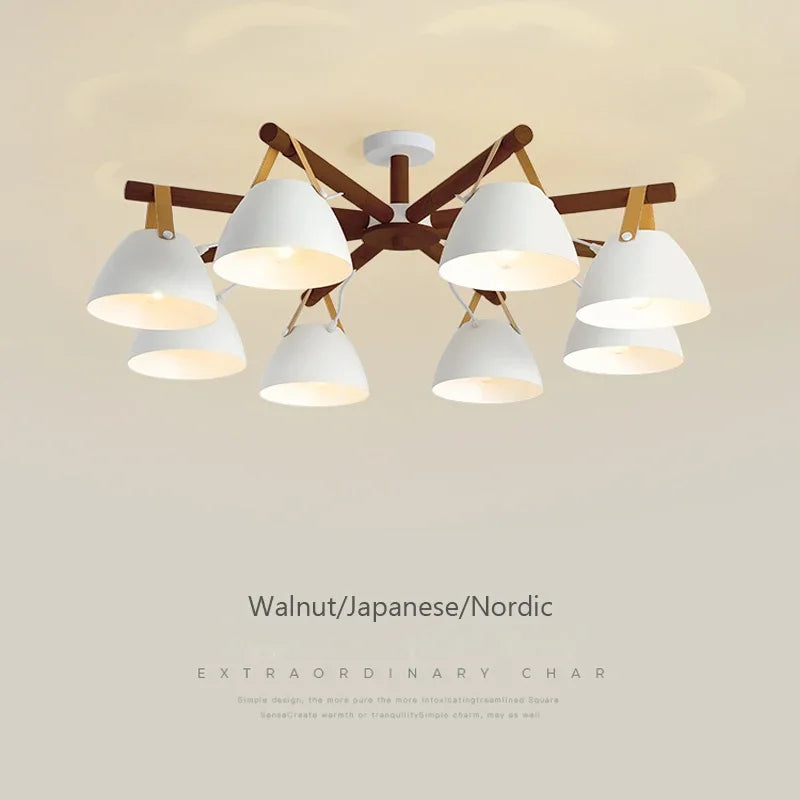 Afralia™ Nordic Wood LED Chandelier - Modern Ceiling Lamp for Simplicity and Elegance