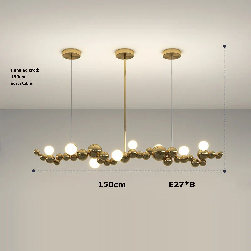 Afralia™ Silver Gold Molecule Stainless Steel LED Chandelier - 2022 Trend