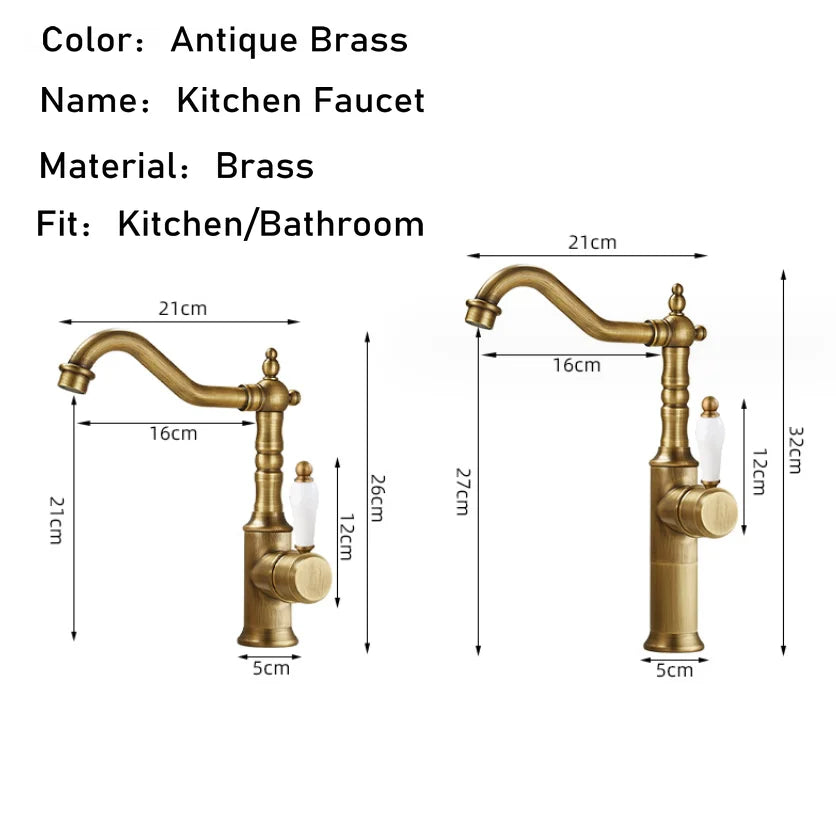 Afralia™ Gold Luxury Kitchen Faucet for Household Sink, Hot and Cold Water Mixer