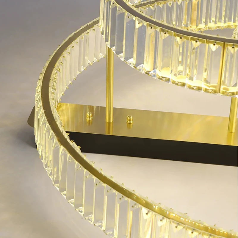 Afralia™ Gold Crystal Copper Ceiling Lamps LED Modern Home Room Decor Lighting