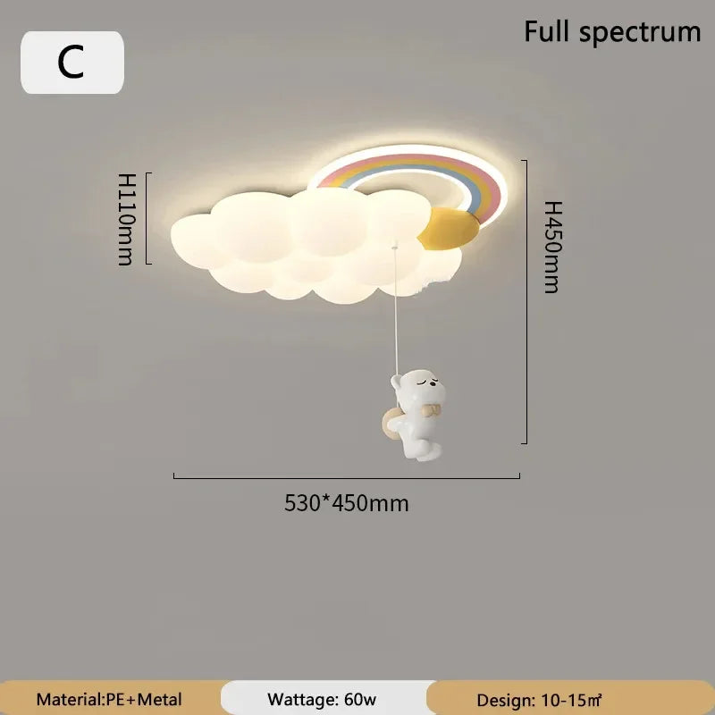 Afralia™ Nordic Cloud Child Ceiling Light: Stylish Chandelier for Girl Bedroom & Nursery