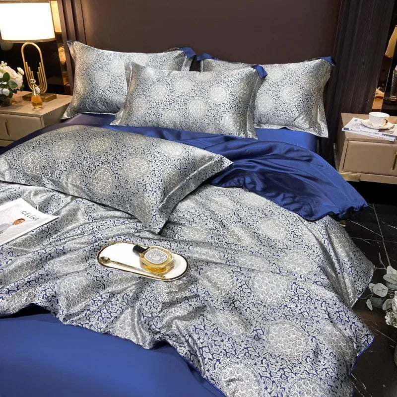 Afralia™ Soft Silk Printed Bedding Sets for Luxurious Bedroom Decor