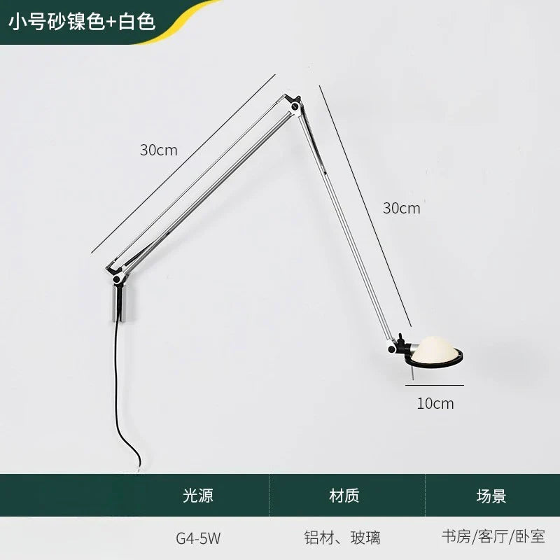 Afralia™ Medieval Rocker Arm Wall Lamp LED G4 Nordic Designer Adjustable Bedside Reading