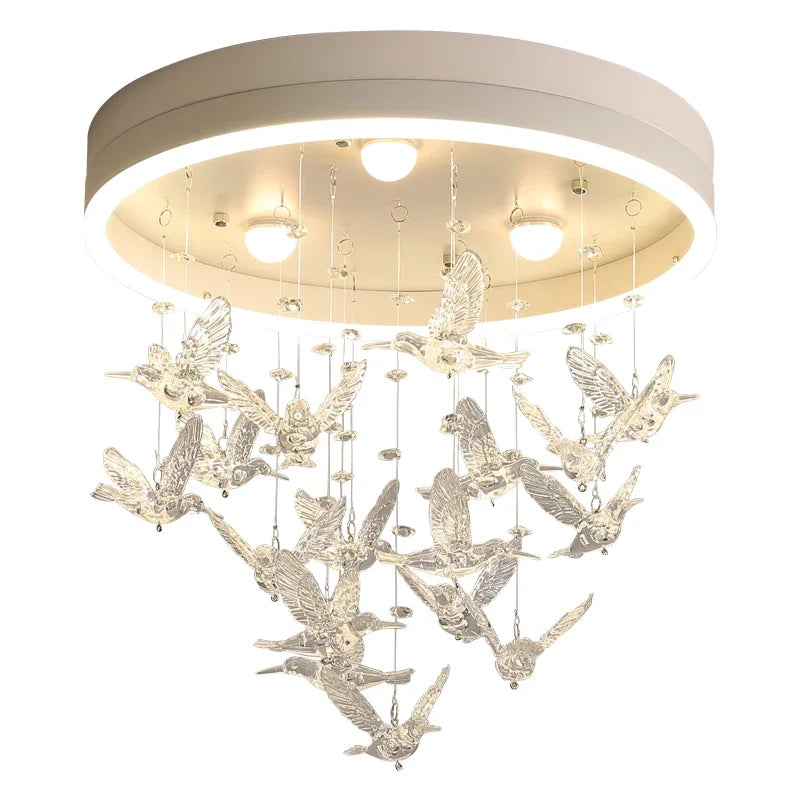 Afralia™ Kids' Modern Crystal LED Chandelier Ceiling Lamp, Bedroom Lighting Fixture