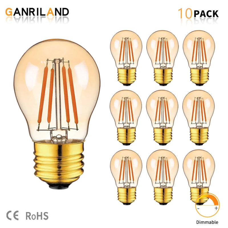 Afralia™ 4W Dimmable LED Filament Bulb E27 Base Amber Glass Vintage Antique Light