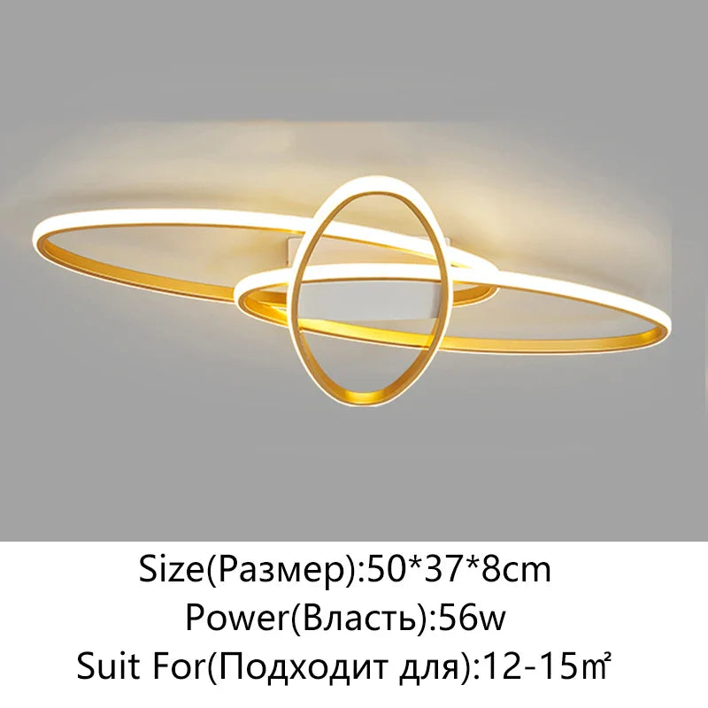 Afralia™ Oval Black LED Ceiling Light for Living Room, Bedroom, Kitchen, and Study